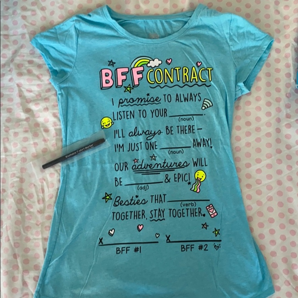 Justice BFF Contract Shirt with Fabric Marker